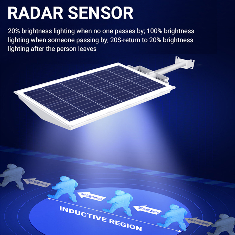 100w 200w Grey All in One Solar Led Street Light