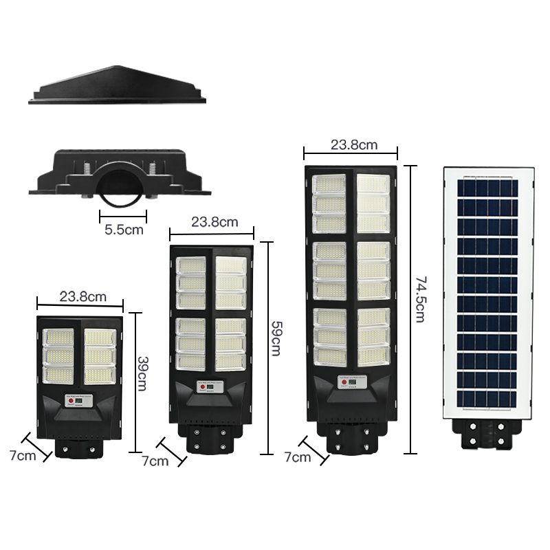 100w 200w 300w ပေါင်းစပ်နေရောင်ခြည်စွမ်းအင်သုံး လမ်းမီး