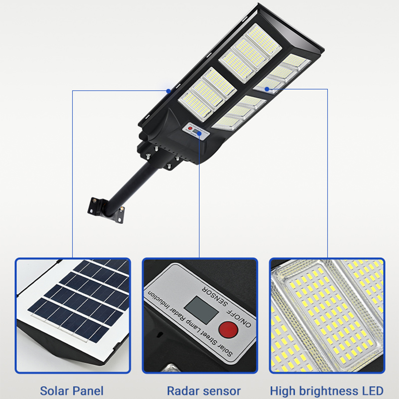 100w 200w 300w ပေါင်းစပ်နေရောင်ခြည်စွမ်းအင်သုံး လမ်းမီး